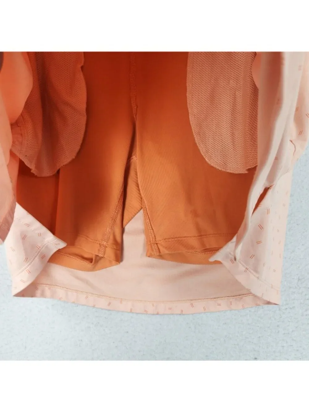 Nike Skort Womens Small Orange Peach Dri-FIT Geometric Lined Pockets Tennis